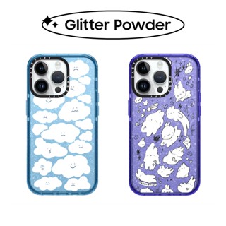 เคสโทรศัพท์ซิลิโคน TPU ลายการ์ตูนกระต่าย เมฆน่ารัก ประดับกลิตเตอร์ วิบวับ สําหรับ iPhone 11 12 13 14 Pro Max