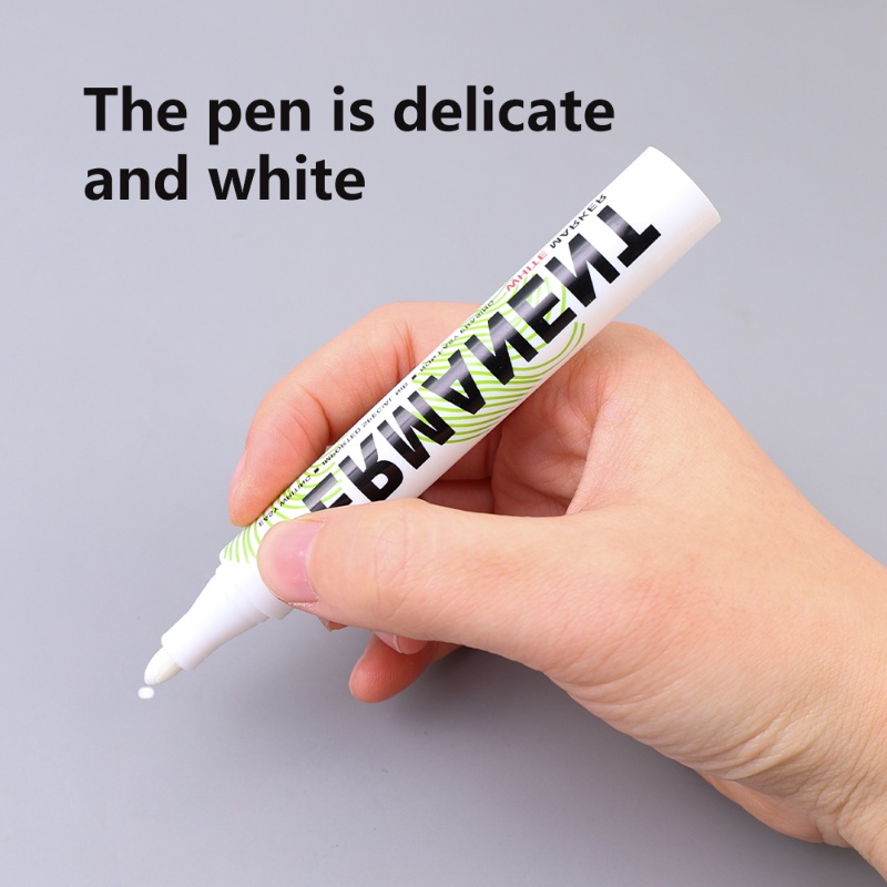ปากกามาร์กเกอร์-กันน้ํา-แบบแห้งเร็ว-ขนาด-1-0-มม-3-0-มม-ไม่ซีดจาง-สีขาว-สําหรับวาดภาพกราฟฟิติ