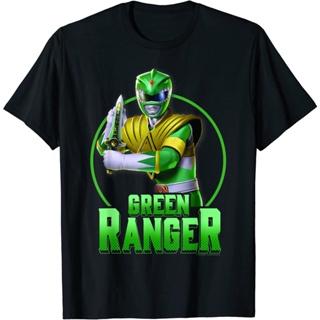 sadasเสื้อยืดผ้าฝ้ายพิมพ์ลายแฟชั่น เสื้อยืดแขนสั้น พิมพ์ลาย Power Rangers Green Ranger พรีเมี่ยม แบบเรียบง่าย แฟชั่นสําห