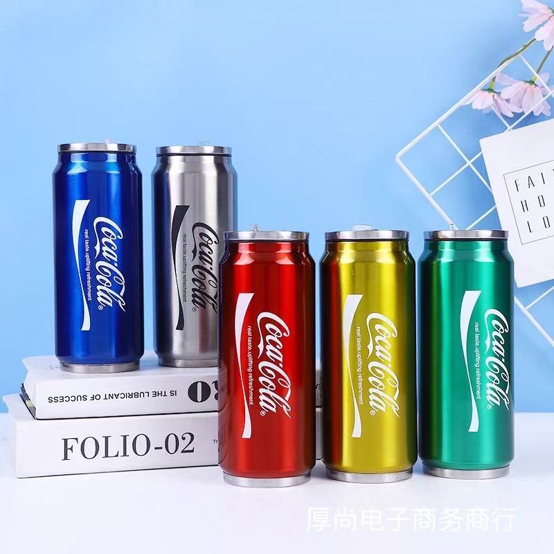 350ml-coke-thermos-travel-mug-vacuum-insulated-thermos-coke-cans-keep-cold-warn-straw-cups