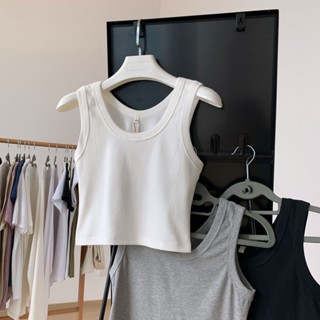 พร้อมส่ง ลดกระหน่ํา เสื้อยืดแขนกุด สีพื้น สไตล์เกาหลี ญี่ปุ่น สําหรับผู้หญิง 2023