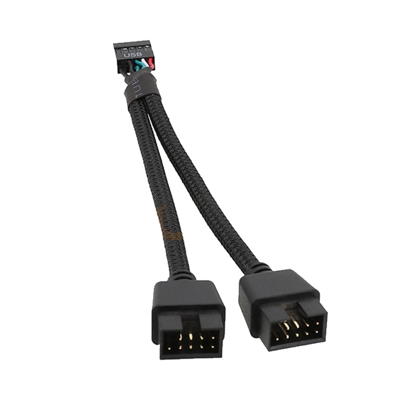 Rox อะแดปเตอร์เชื่อมต่อสายเคเบิล 9Pin USB Header Female 1 เป็น 2 Male 9 ...