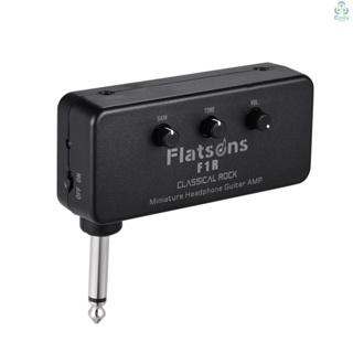 Flatsons F1R เครื่องขยายเสียงกีตาร์ ขนาดเล็ก พร้อมแจ็คหูฟัง 3.5 มม. อินพุต AUX Plug-and-Play [19][มาใหม่]