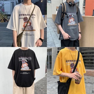 เสื้อยืด เข้ากับทุกการแต่งกาย แฟชั่นสไตล์เกาหลี สําหรับผู้ชาย