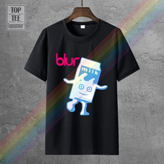 TOP CTเสื้อยืดผ้าฝ้ายพิมพ์ลายแฟชั่นBlur Britpop Band ทีวี กาแฟ คอนเสิร์ตนม ทัวร์ สลิมฟิต ไซส์ Usa Limited