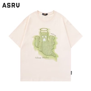 ASRV คุณภาพก๊าซ T -shirt ของผู้ชายในฤดูร้อน, คอกลม, กระแสน้ำพิมพ์ T -shirt กระแสน้ำ, ห้า -พอยต์ Wild -ชาย -แขนชาย Harajuku Fashion Fashion Urban Top Top