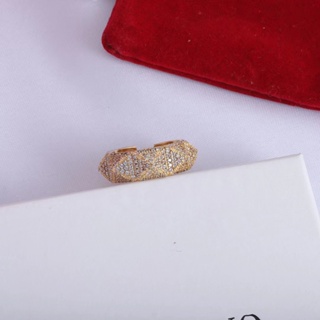 Vltn ชุดแหวนเพชร สเตนเลส สีทอง หรูหรา ของขวัญ ขายส่ง 05132