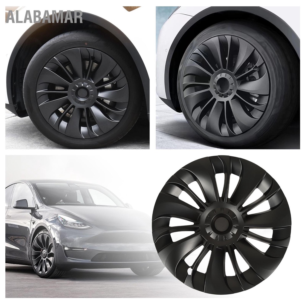 alabamar-4pcs-19in-ฝาครอบดุมล้อ-matte-black-cool-sporty-wheel-rim-cover-สำหรับ-tesla-รุ่น-y-2020-ถึง-2023