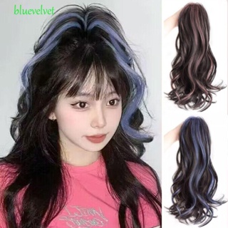 Bluevelvet กิ๊บติดผมหางม้าปลอม เพิ่มวอลลุ่ม สีชมพู สีฟ้า คุณภาพสูง สําหรับผู้หญิง