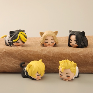 ตุ๊กตาฟิกเกอร์ Tokyo Revengers Sleeping Mikey Baji Chifuyu Kazutora ขนาดเล็ก ของเล่นสําหรับเด็ก 5 ชิ้น