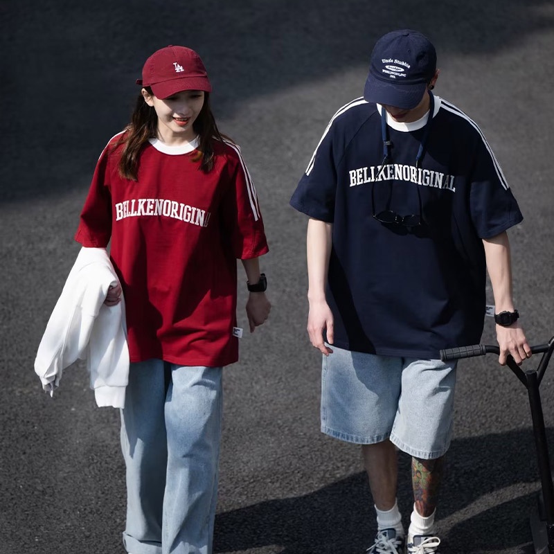 youtang-เสื้อเด็กผู้ชาย-เสื้อยืดอารมณ์ฤดูร้อนใหม่-ins-แฟชั่นน้ำแบรนด์มาตรฐานน้ำฮาราจูกุทุกวันคอกลมชายเยาวชนที่นิยมแขนสั้น
