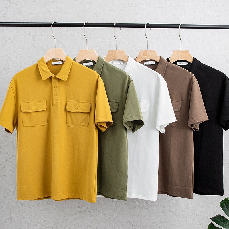 เสื้อโปโลแขนสั้น-ผ้าฝ้าย-100-ระบายอากาศได้ดี-สไตล์เกาหลี-สําหรับผู้ชาย
