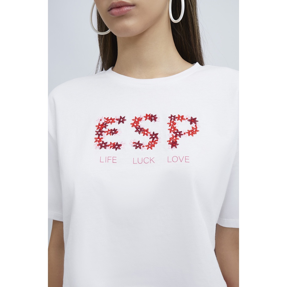 esp-เสื้อทีเชิ้ตทรงครอป-ผู้หญิง-สีขาว-cropped-text-tee-shirt-5898