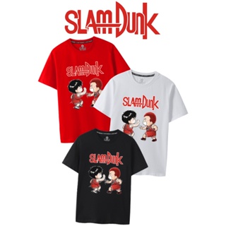 Slam Dunk Anime เสื้อยืดลำลองแขนสั้น พิมพ์ลาย Rukawa Maple และ Sakuragi Flower Road  อะนิเมะเสื้อผ้า เสื้อยืดแฟชั่น