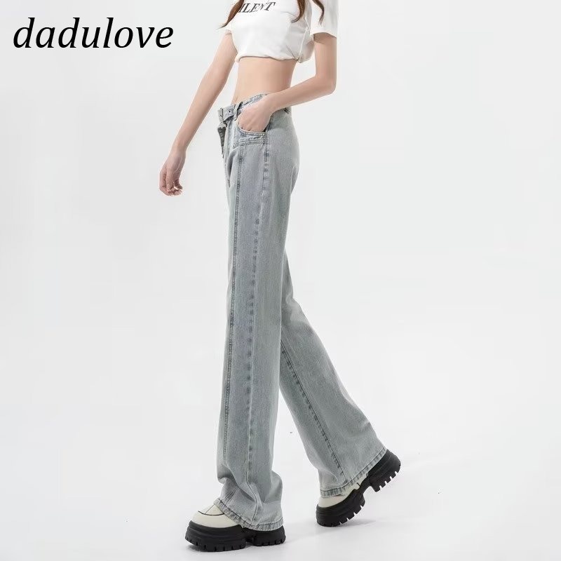 dadulove-new-american-ins-high-street-retro-jeans-small-crowd-high-waist-micro-flared-pants-large-size-trousers