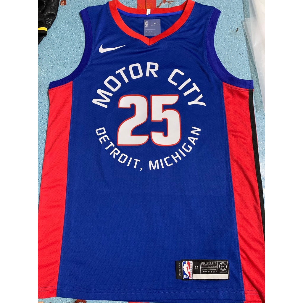 detroit-pistons-25-derrick-rose-เสื้อสเวตเตอร์ของเสื้อบาสเก็ตบอล-nba-jersey