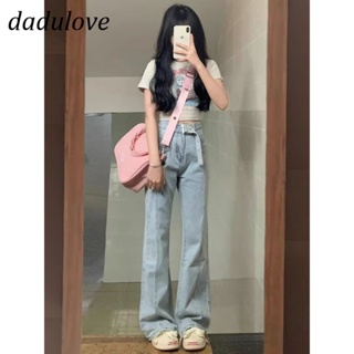 DaDulove💕 New American Ins High Street Washed Jeans Niche High Waist Wide Leg Pants Large Size Trousers
