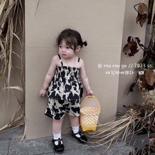 PRETTY BABY🧸พร้อมส่ง🧸ชุดเช็ท2ชิ้นสายเดี่ยว+กางเกง ชุดเซ็ทเด็กสำหรับเด็กผู้หญิง ชุดเด็ก(820)