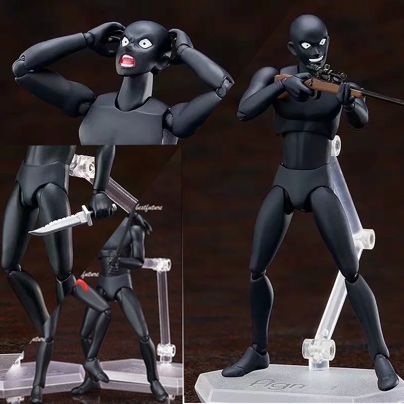 ฟิกเกอร์-อนิเมะนักสืบโคนัน-articulado-figma-sp-089-real-criminal-black-man-สําหรับประดับ