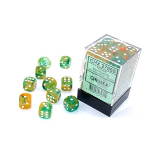 Nebula Spring/White: 12mm Dice Block (36 Dice)