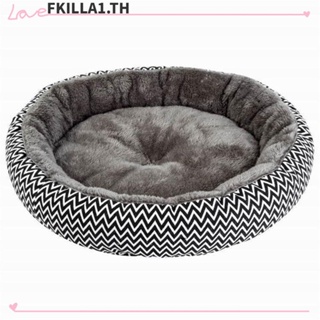Fkilla ที่นอนสัตว์เลี้ยง แบบหนา ทรงกลม กันคราบ ให้ความอบอุ่น หลากสี สําหรับสัตว์เลี้ยง สุนัข แมว