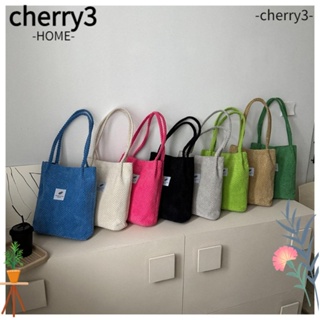 Cherry3 กระเป๋าถือ กระเป๋าสะพายไหล่ ผ้าแคนวาส ทรงบักเก็ต สีพื้น แฟชั่นสําหรับสตรี