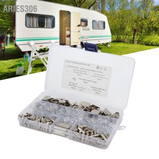 Aries306 160 pcs 6 รูปแบบ RV Shelf Pins Kit ชั้นวางของนิกเกิลรองรับ Pegs ทรงกระบอก ผู้ถือรูปตัว L สำหรับตู้