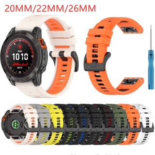 สายนาฬิกาข้อมือ ขนาด 20 มม. 22 มม. 26 มม. สําหรับ Garmin Fenix7 7s 6X 6 5S Plus Instinct 2s G1 Garmin Tactix7 Pro Quatix 7x Approach S70 S62 VERTIX