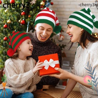 Cherry3 หมวกถัก ผ้าวูล ลายคริสต์มาส ให้ความอบอุ่น แบบหนา สําหรับเด็ก และผู้ใหญ่
