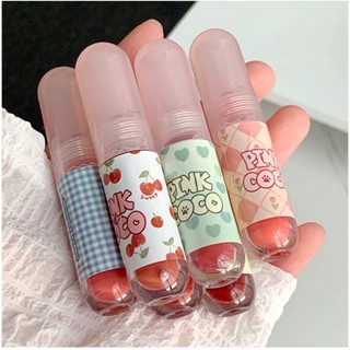 【พร้อมส่ง】Pinkcoco ลิปสติก เนื้อแมตต์ ไม่จางหาย แคปซูลน่ารัก สไตล์เรโทร