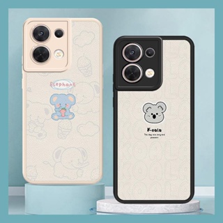texture advanced Phone Case For OPPO Reno8 5G leather luxurious protective personality Cartoon Back Cover Waterproof