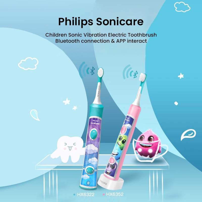 philips-sonicare-hx6322-hx6352-แปรงสีฟันไฟฟ้าอัจฉริยะ-แบบชาร์จไฟได้-เชื่อมต่อบลูทูธ-app-สําหรับเด็ก