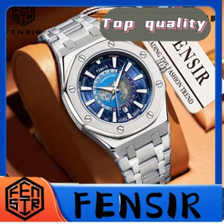 Fensir FENSIR พร้อมส่ง นาฬิกาข้อมือควอตซ์แฟชั่น สายแสตนเลส ทรงสี่เหลี่ยม เรียบง่าย สําหรับบุรุษ