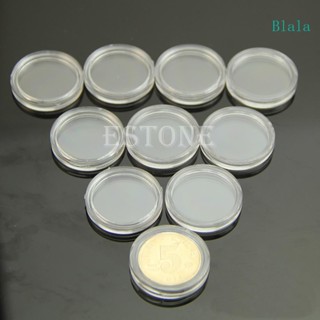 Blala กล่องพลาสติกใส ทรงกลม ขนาด 21 มม. สําหรับใส่เหรียญ 10 ชิ้น