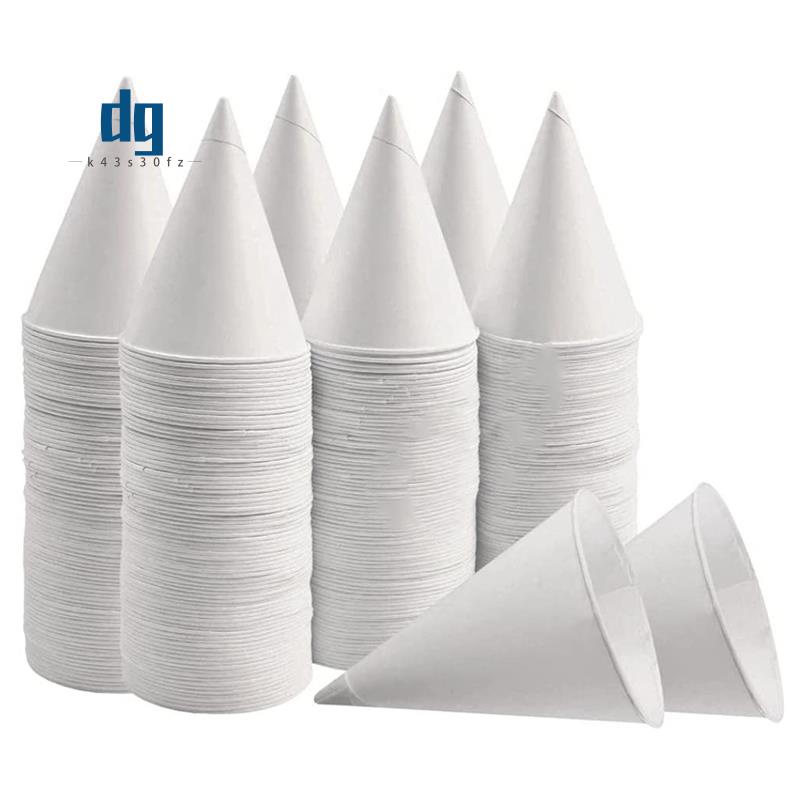 ถ้วยกระดาษ-ทรงกรวย-สีขาว-กันรั่วซึม-สําหรับน้ําแข็งใส้-น้ํา-200-ชิ้น