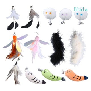 Blala ไม้กายสิทธิ์ขนนก ประดับปอมปอม แบบเปลี่ยน สําหรับแมว 10 ชิ้น