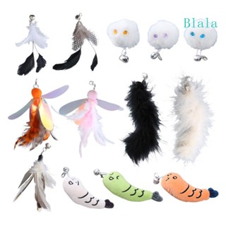 Blala ไม้กายสิทธิ์ขนนก ประดับปอมปอม แบบเปลี่ยน สําหรับแมว 10 ชิ้น