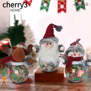 Cherry3 กล่องขนม ตกแต่งบ้าน กวาง น้ําตาล โหล สโนว์แมน สุขสันต์วันคริสต์มาส ถุงคุกกี้