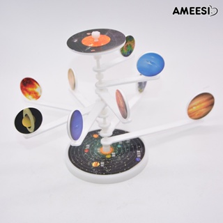 Ameesi โมเดลดาวเคราะห์ 9 ดวง พลังงานแสงอาทิตย์ DIY ของเล่น สําหรับนักเรียน ทดลองในโรงเรียน