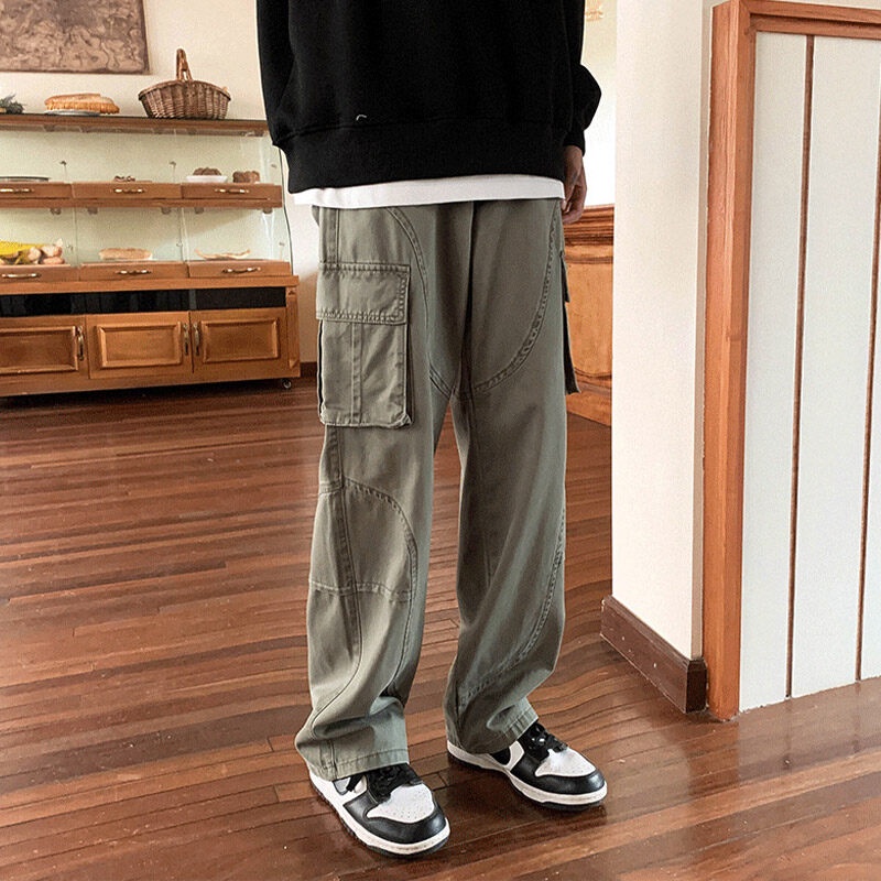 youtang-cod-กางเกงเกาหลีอินเทรนด์-กางเกงขาตรงลำลอง-กางเกงแมทช์ง่ายดูผอมแฟชั่นสวยๆ