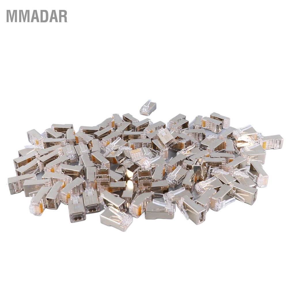 mmadar-100pcs-cat6-rj45-metal-shielded-connector-ปลอดภัยเชื่อถือได้-net-end-kit