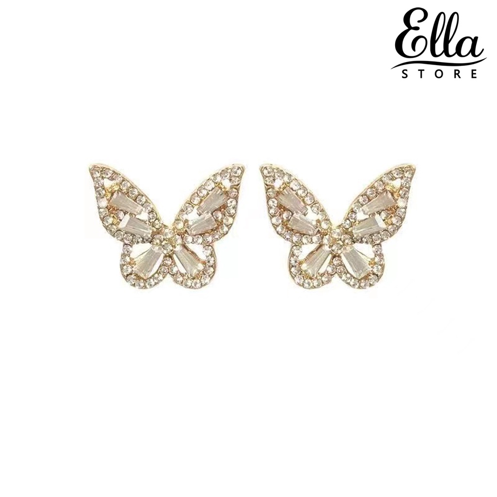 ellastore123-ต่างหูสตั๊ด-รูปผีเสื้อ-ประดับพลอยเทียม-คริสตัลเทียม-กลวง-ป้องกันสนิม-น้ําหนักเบา-เครื่องประดับ-สําหรับผู้หญิง-1-คู่