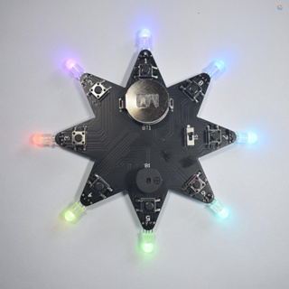 {fash} ชุดโคมไฟ LED รูปดาวแปดเหลี่ยม สีเต็มรูปแบบ พร้อมเอฟเฟกต์ดนตรี สําหรับวันคริสต์มาส DIY