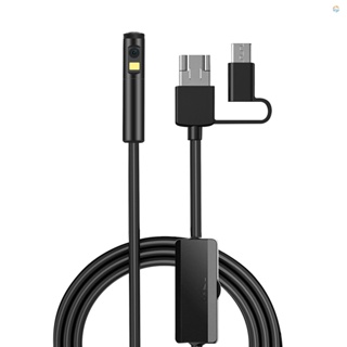 {fash} กล้องตรวจสอบ Endoscopy Borescope 3 in 1 อินเตอร์เฟซ แบบเปลี่ยน สําหรับ Type-C Android USB Port หรี่แสงได้ 9 ระดับในตัว เลนส์ 5.5 มม. 1960 *