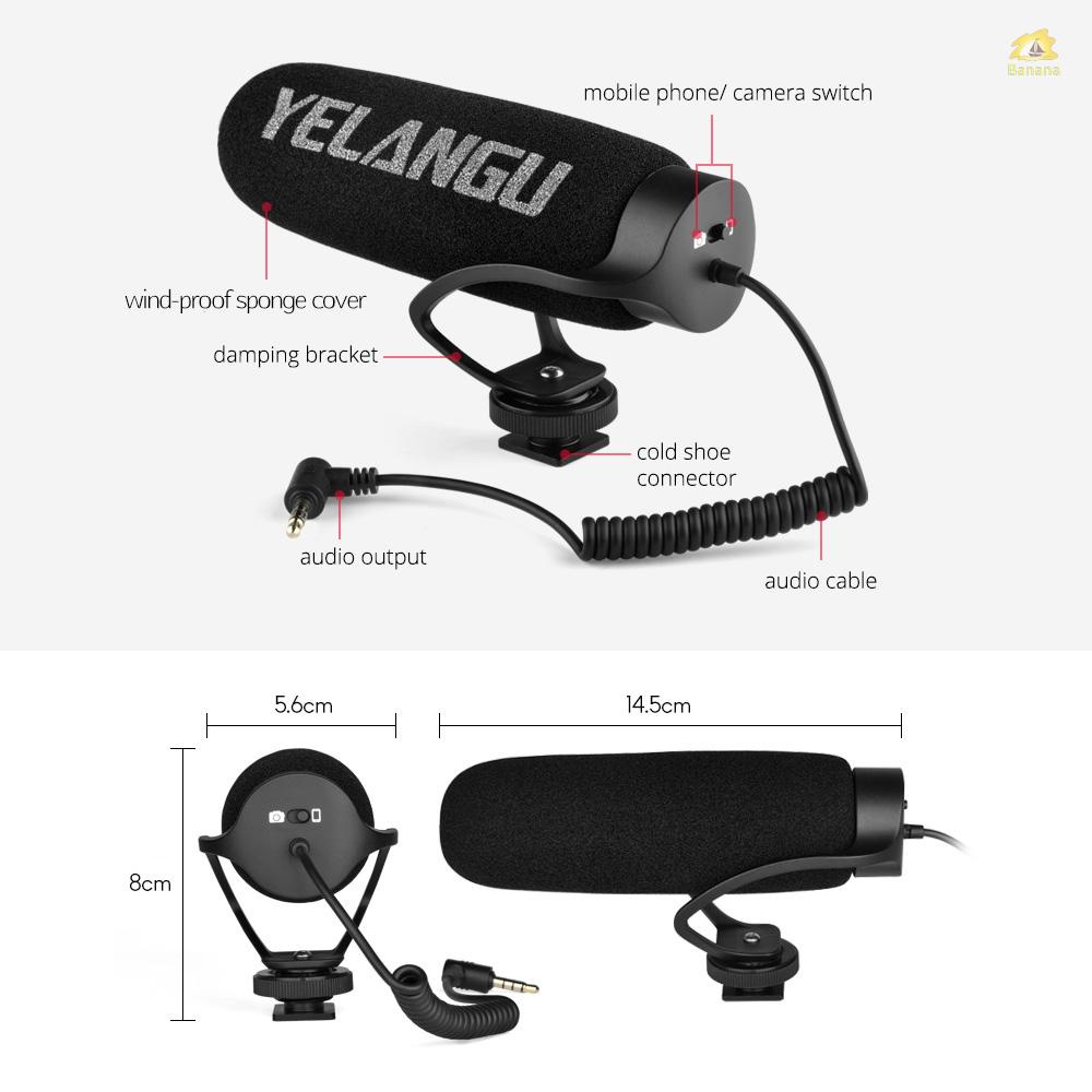 banana-pie-yelangu-mic08-ไมโครโฟนคอนเดนเซอร์-ลดเสียงรบกวน-พร้อมเมาท์ช็อต-3-5-มม-trrs-สําหรับกล้อง-สมาร์ทโฟน-วีล็อก-วิดีโอ