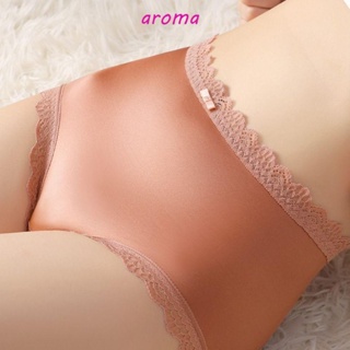 Aroma กางเกงชั้นใน ผ้าไนล่อน แบบโปร่งใส ระบายอากาศ เอวสูง สไตล์เกาหลี สําหรับผู้หญิง