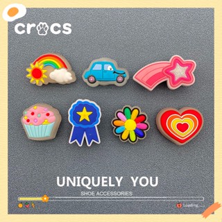 จี้รูปการ์ตูนน่ารัก มีไฟ LED อุปกรณ์เสริม สําหรับตกแต่งรองเท้า Crocs jibbitz DIY