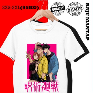 JUJUTSU KAISEN JAPANESE MANGA BAJU TSHIRT PEREMPUAN LELAKI WOMEN MEN LENGAN PENDEK UNISEX MURAH COTTON PLUS SIZE 2X_03