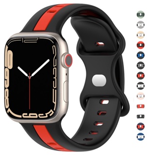 สายนาฬิกาข้อมือ ซิลิโคนนิ่ม สําหรับ Apple Watch Ultra Band 49 มม. 45 มม. 41 มม. 42 มม. 44 มม. Correas Iwatch Series 8 7 6 SE 5 4 3 40 มม.