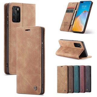 เคสหนัง ฝาพับแม่เหล็ก พร้อมช่องใส่บัตร สําหรับ Huawei P20 P30 P40 P50 Mate 30 Pro Lite